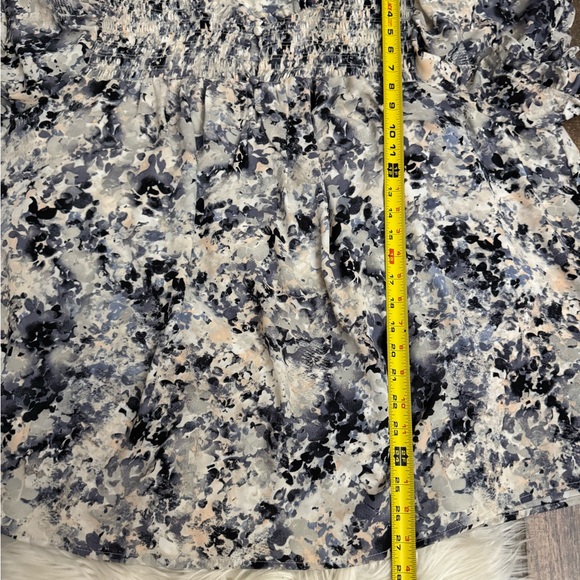 Rose + Olive Plus 3X Blue Smocked Neck Blouse Top Popover Cottagecore‎ Tunic - Picture 8 of 8